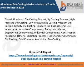 Global Aluminum Die Casting Market – Industry Trends and Forecast to 2028