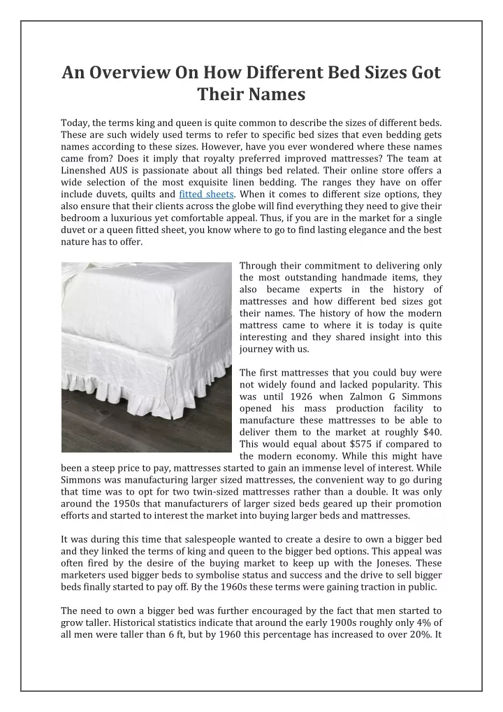 an overview on how different bed sizes got their