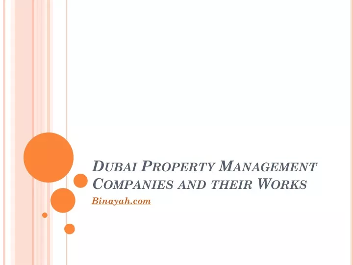 dubai property management companies and their works