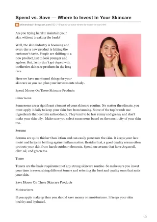 spend vs save where to invest in your skincare