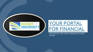 Portal For Financial Education|Budget University Online