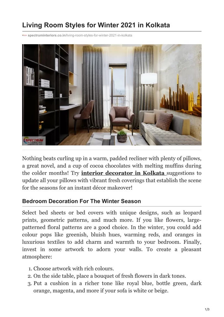 living room styles for winter 2021 in kolkata