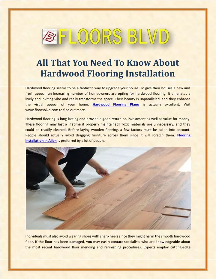 all that you need to know about hardwood flooring