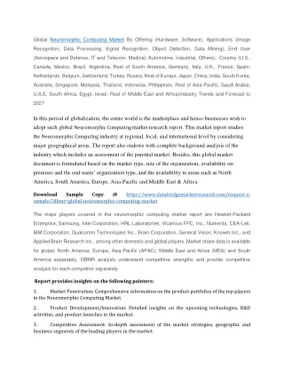 global neuromorphic computing market by offering