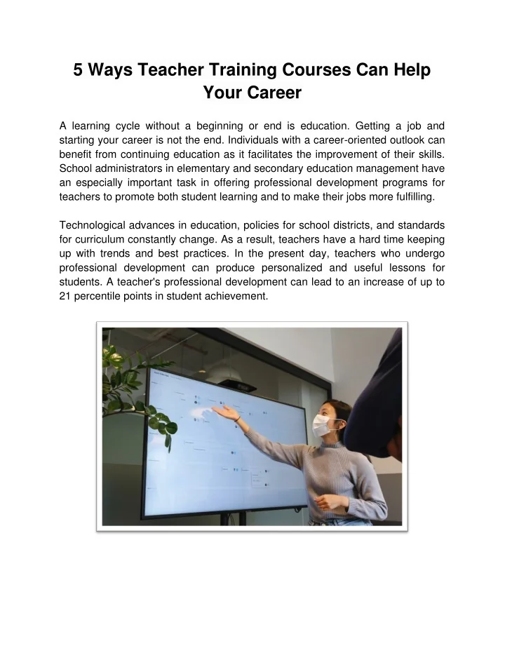 PPT - 5 Ways Teacher Training Courses Can Help Your Career PowerPoint ...