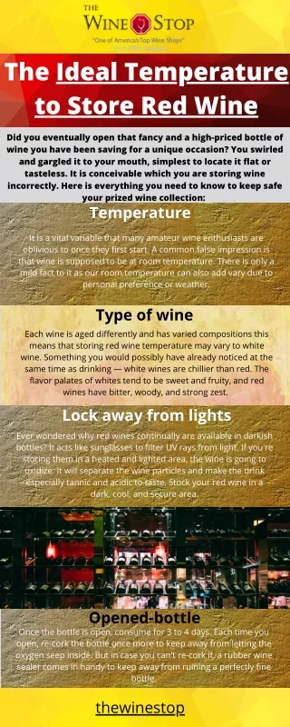 the ideal temperature to store red wine