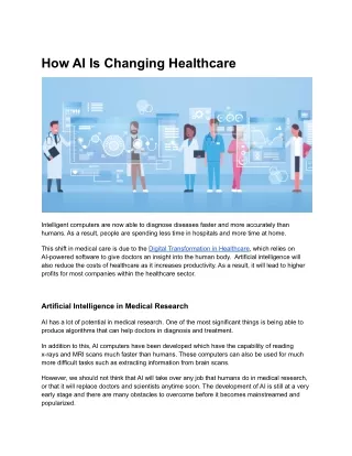 How AI Is Changing Healthcare - Long 80 Web 2.O