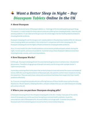 Buy Diazepam 10mg For Sleep - Diazepam Shop Online