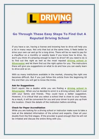 go through these easy steps to find out a reputed