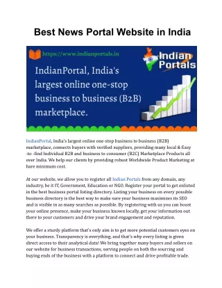 Best News Portal Website in India PDF