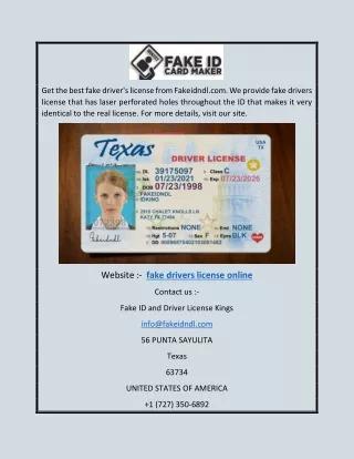 Fake Drivers License Online | Fakeidndl.com