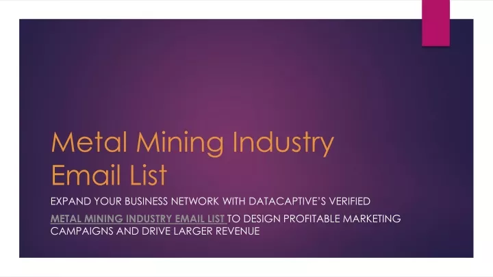 metal mining industry email list