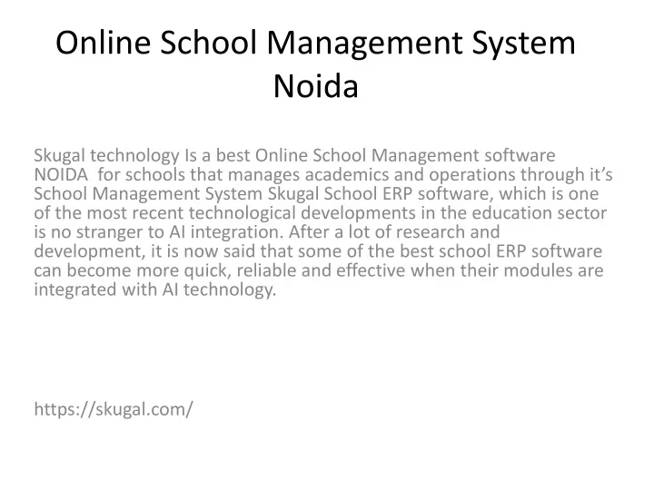 online school management system noida