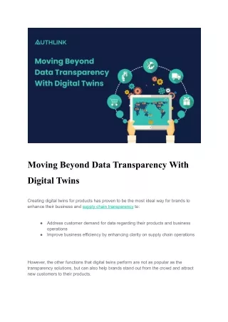 Moving Beyond Data Transparency With Digital Twins