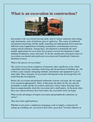 what is an excavation in construction