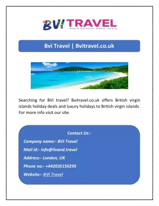 Bvi Travel | Bvitravel.co.uk