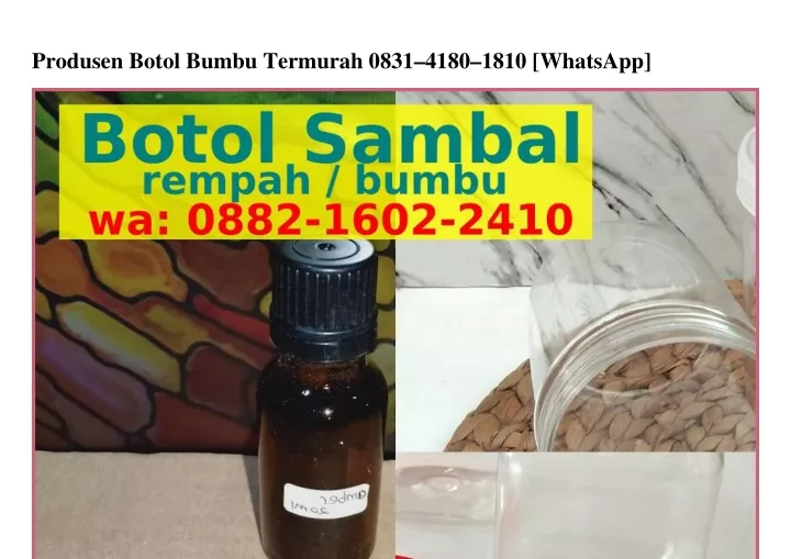 produsen botol bumbu termurah 0831 4180 1810
