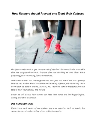 how runners should prevent and treat their