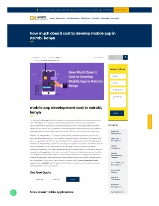 Top Mobile App Development Cost in Nairobi  | DxMinds