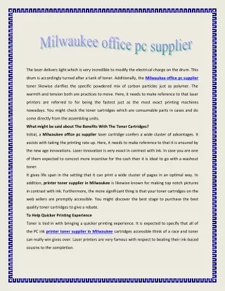 Milwaukee office pc supplier