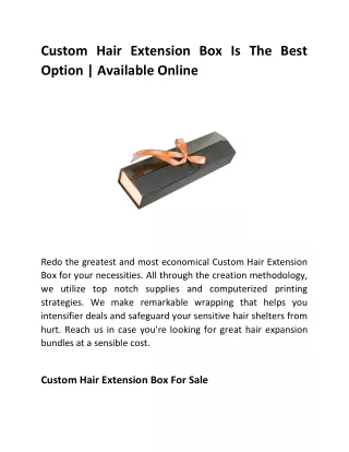custom hair extension box is the best option