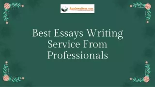 Best Essays Writing Service From Professionals