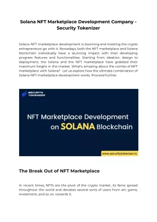 solana nft marketplace development company