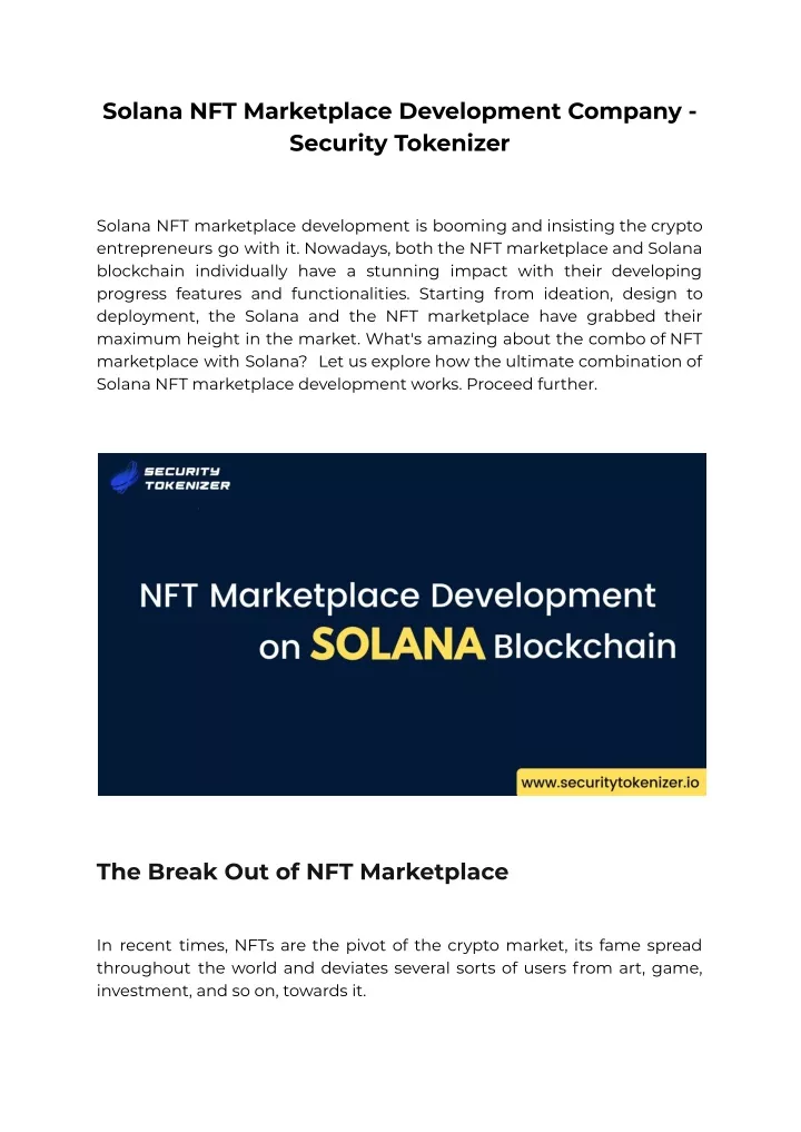 solana nft marketplace development company