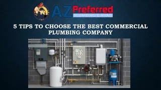 5 Tips to Choose the Best Commercial Plumbing Company