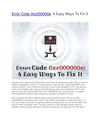error code 0xc000000e 4 easy ways to fix it