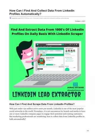 how can i find and collect data from linkedin