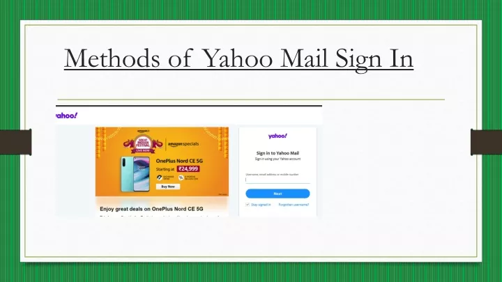 methods of yahoo mail sign in