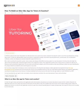 How To Build an Uber-like App for Tutors & Coaches?