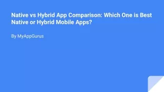 Native vs Hybrid App Comparison_ Which One is Best Native or Hybrid Mobile Apps_