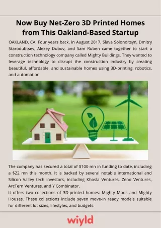Now Buy Net-Zero 3D Printed Homes from This Oakland-Based Startup