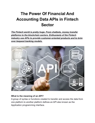 the power of financial and accounting data apis