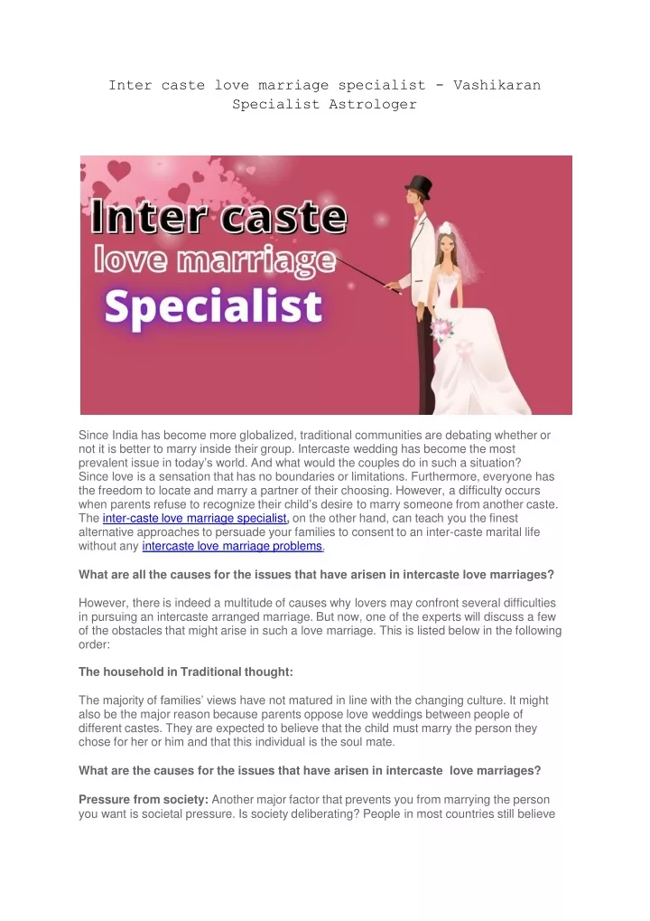 inter caste love marriage specialist vashikaran