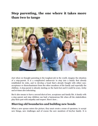 Step parenting, the one where it takes more than two to tango