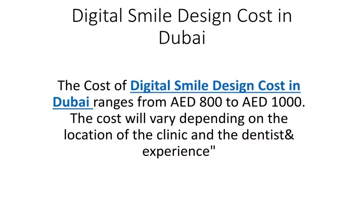 digital smile design cost in dubai