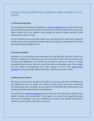 things to keep in mind when finding the right