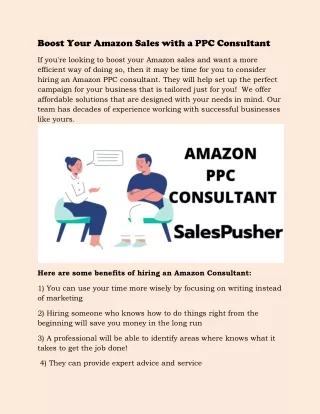 boost your amazon sales with a ppc consultant