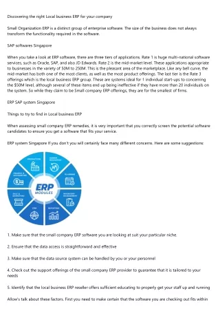 discovering the right local business erp for your