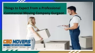 Things to Expect from A Professional Commercial Moving Company in Gurgaon