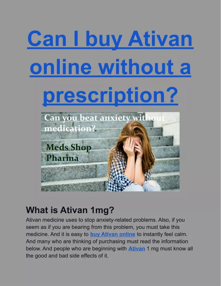 can i buy ativan online without a prescription