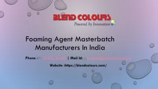 foaming agent masterbatch manufacturers in india