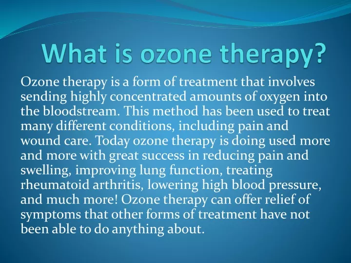 what is ozone therapy