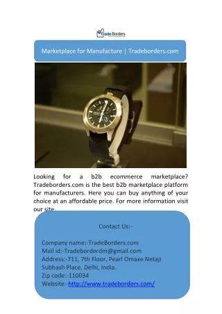 marketplace for manufacture tradeborders com