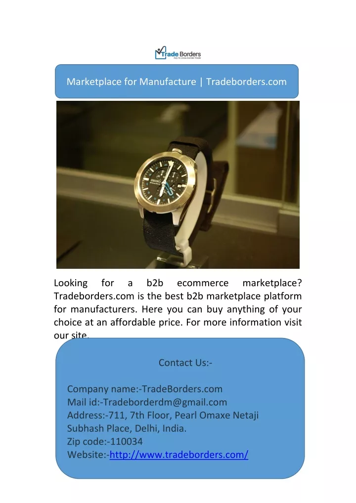 marketplace for manufacture tradeborders com