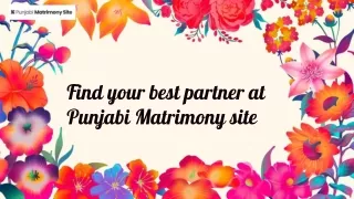 find your best partner at punjabi matrimony site