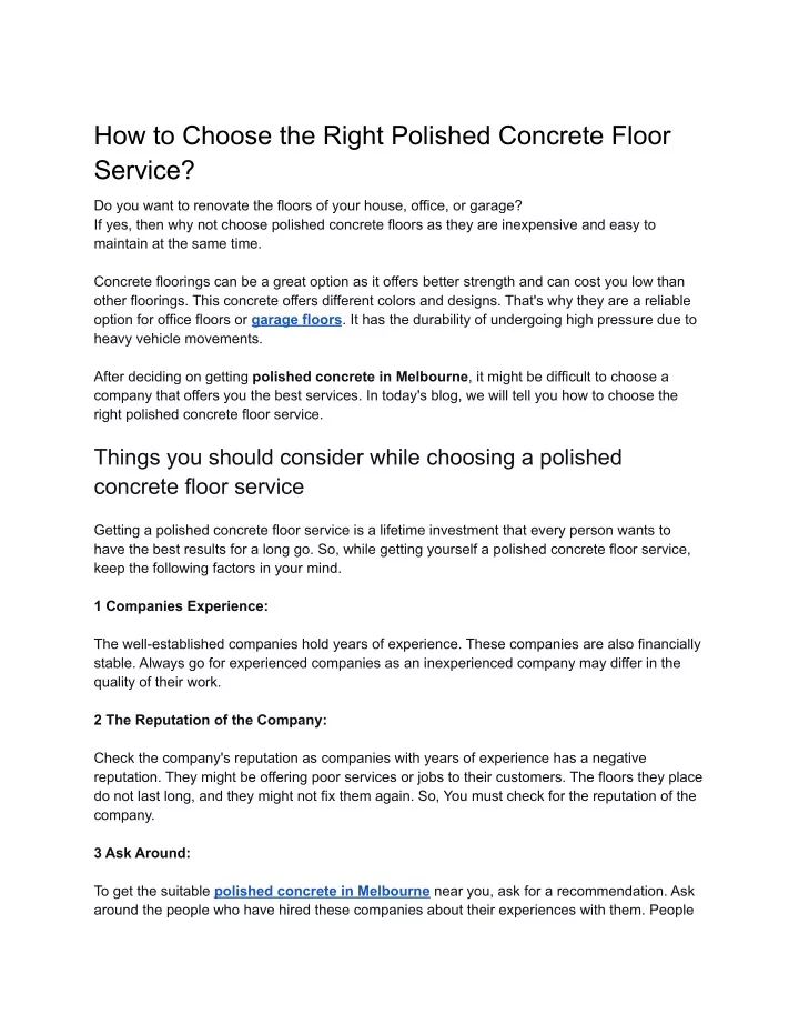 how to choose the right polished concrete floor